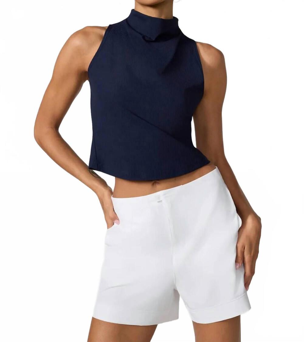 NEW MPG SPORT rhea tank top in navy blazer